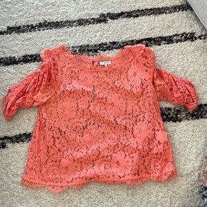 Joie size M orange lace blouse